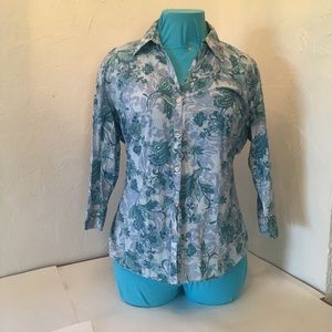 A.L.C. Woman Blouse, Blue size 2X with Collar